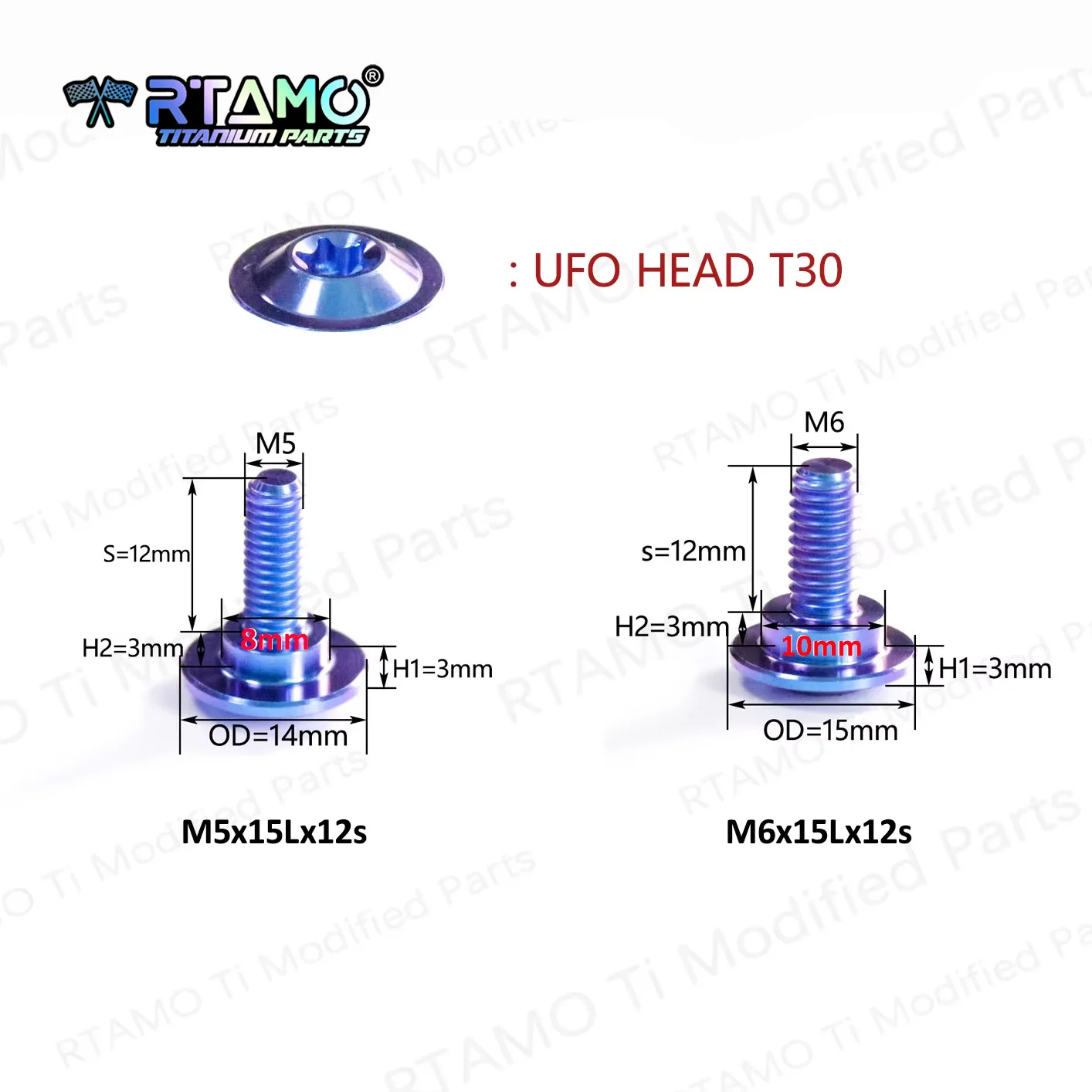RTAMO Gr5 Titanium Bolt M5 M6 Brae Disc Screw for BMW Honda Yamaha Kawasaki Motorcycle Modified