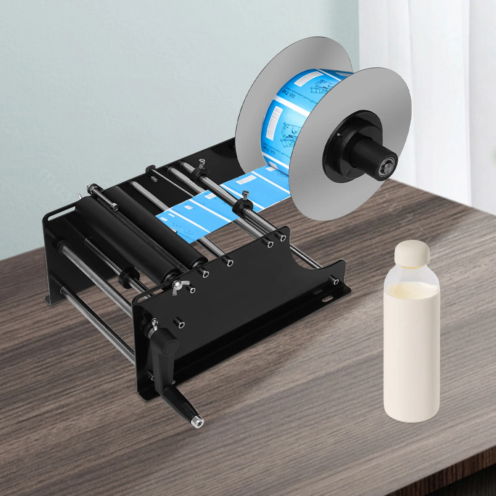 

Manual Label Dispenser Handheld Label Applicator Labeling Machine with Paper Supply Trayfor Home Craft Beer Bottles