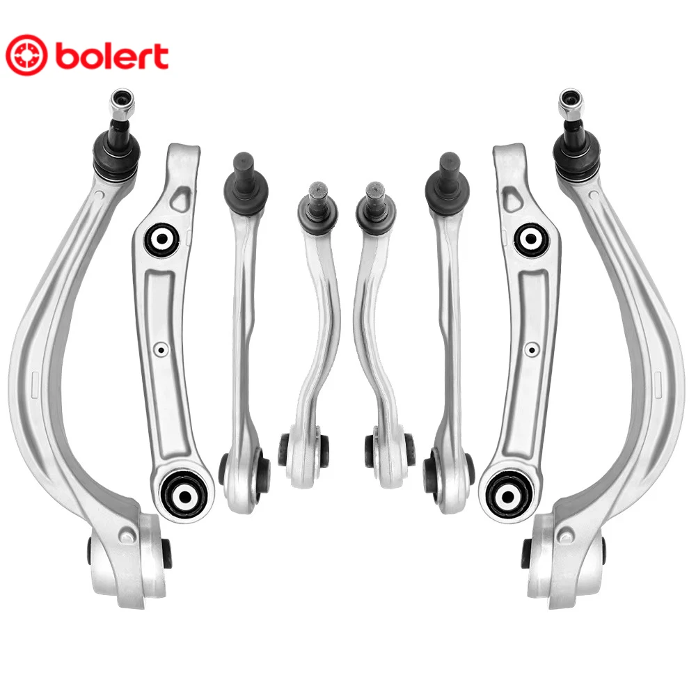 8Pcs Durable Front Axle Suspension Kit Stabilizer Link Tie Rod Upper Lower Control Arm Kit for 2015- Audi Q7 CAYENNE TOUAREG