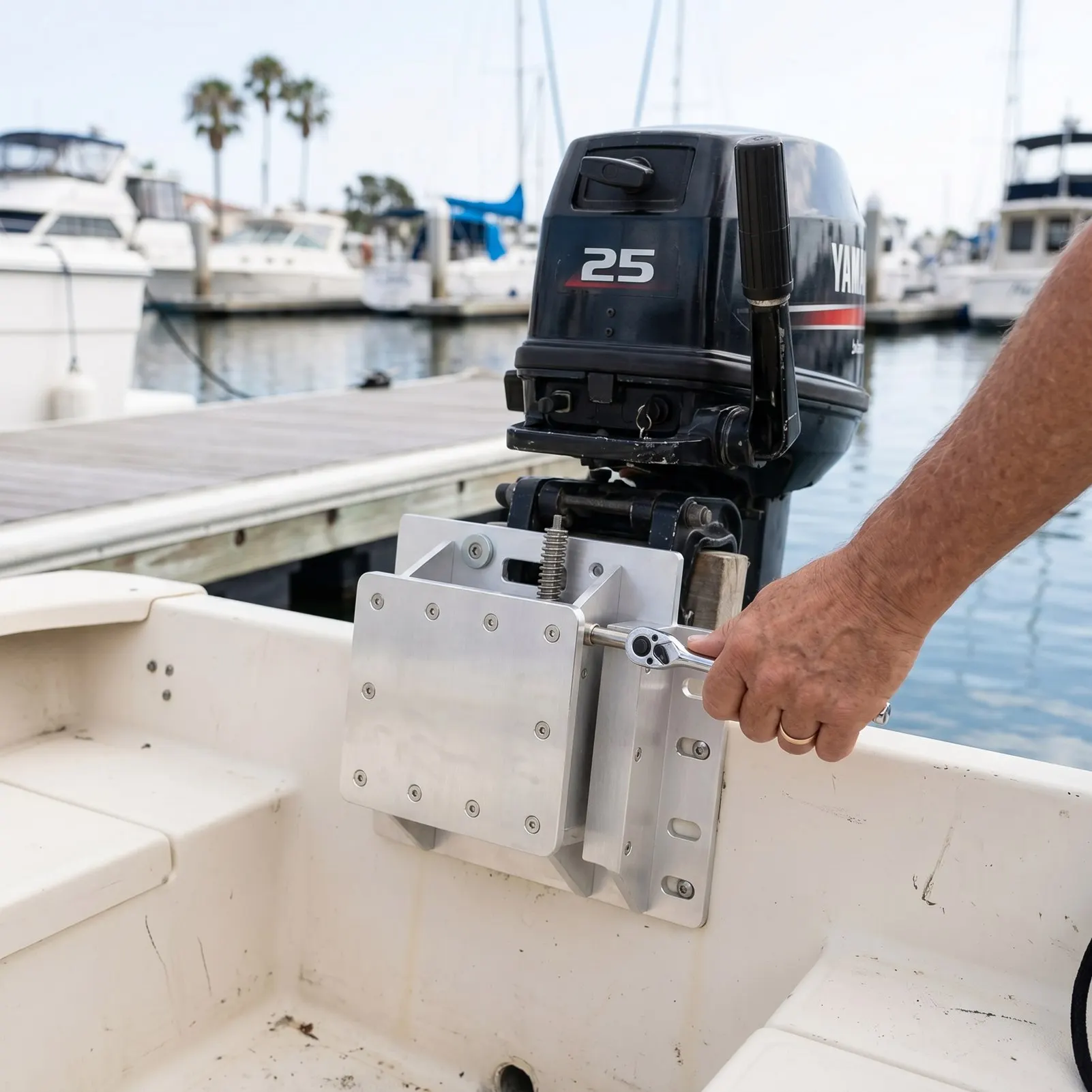 Outboard Motor Jack Plate Boat Jack Plate Manual Adjustable 6in Aluminum Alloy for Outboard Engines Under 30 Horsepower