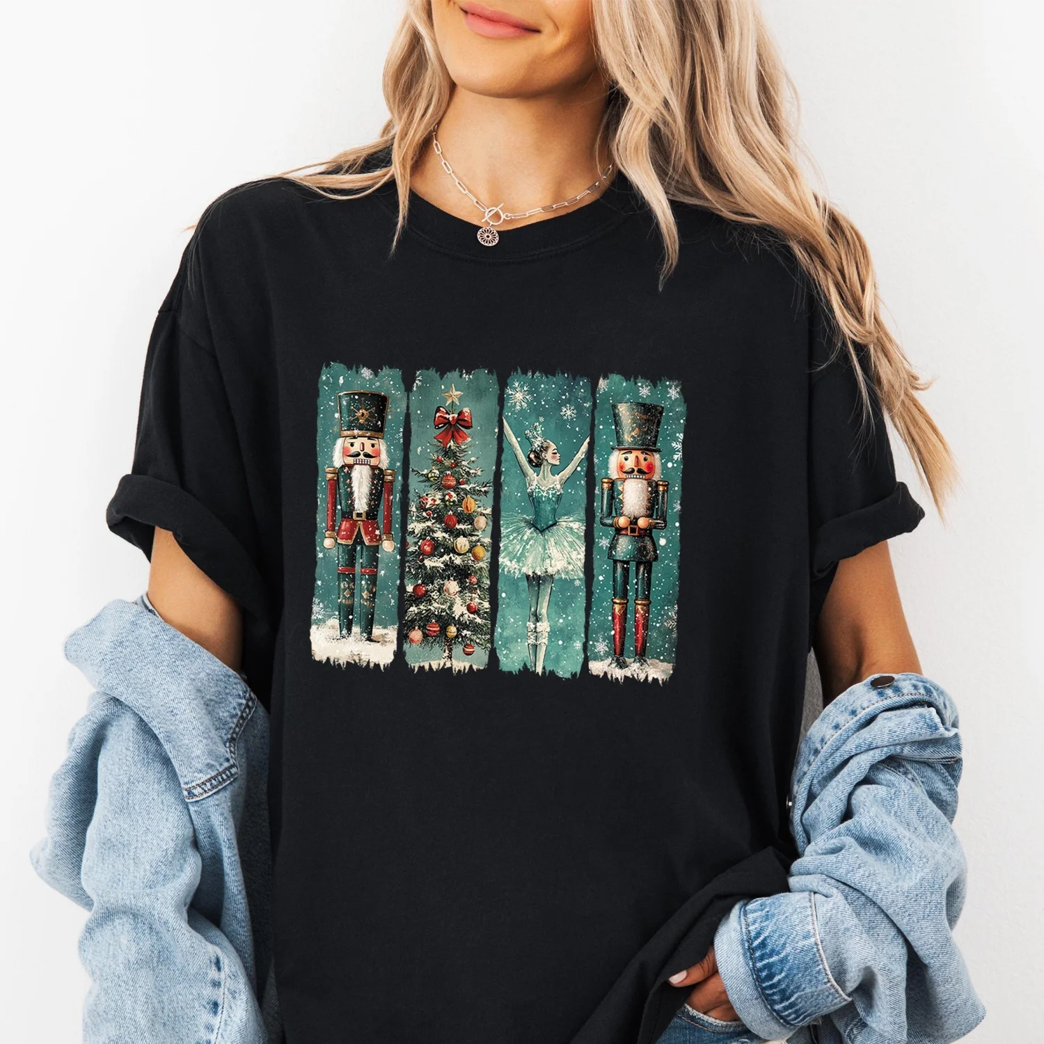 2026 New Style 1pc Nutcracker Ballerina Shirt,Vintage Nutcracker Panel Tee,Classic Xmas Comfort Colors T-Shirt