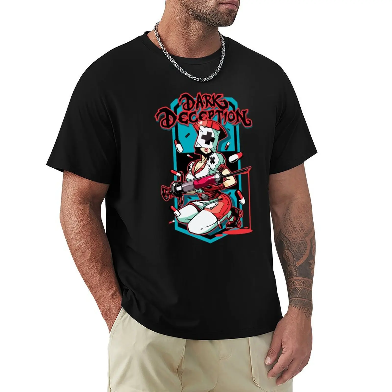 Dark Deception Nurse T-Shirt Festival Casual Short Sleeve