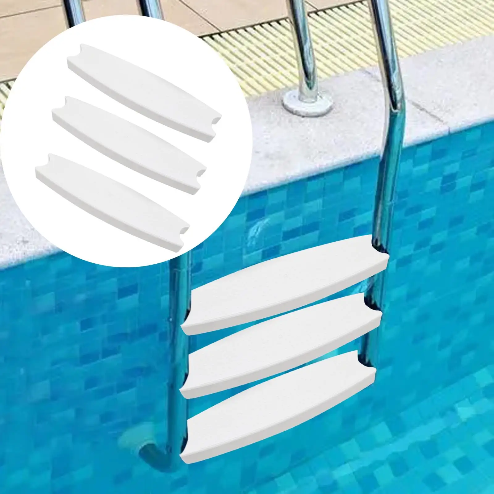 

3Pcs Pool Ladder Treads Pool Ladder Rung Steps Practical Easy to Install Pool Ladder Steps for Water Parks SPA Swimming Pools