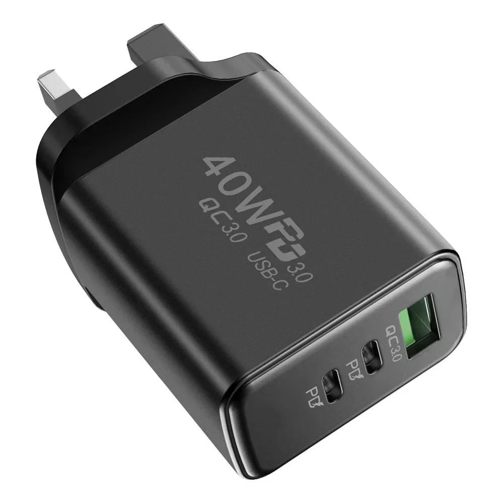 USB-C-Ladegerät, 40 W, Handy, Typ C, PD, schnelles Aufladen, hohe Geschwindigkeit, Schnellladung 3.0, Wandadapter, mehrere Anschlüsse für iPhone Xiaomi