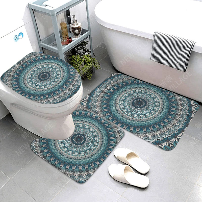 Anti-slip Bath Mats Bathroom Shower Mat Decor Absorbent Foot Mat Entrance Bathtub toilet rug Morocco vintage Persia boho Mandala