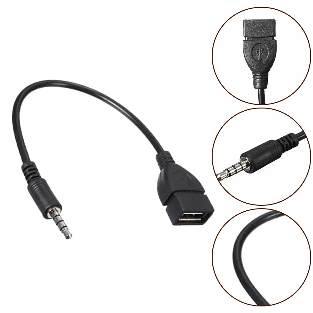 1pcs Car Public AUX Audio Cables To 3.5 USB Cable 2.0 Type A Female Converters Adapter Cables Electronics Adapters Accessories