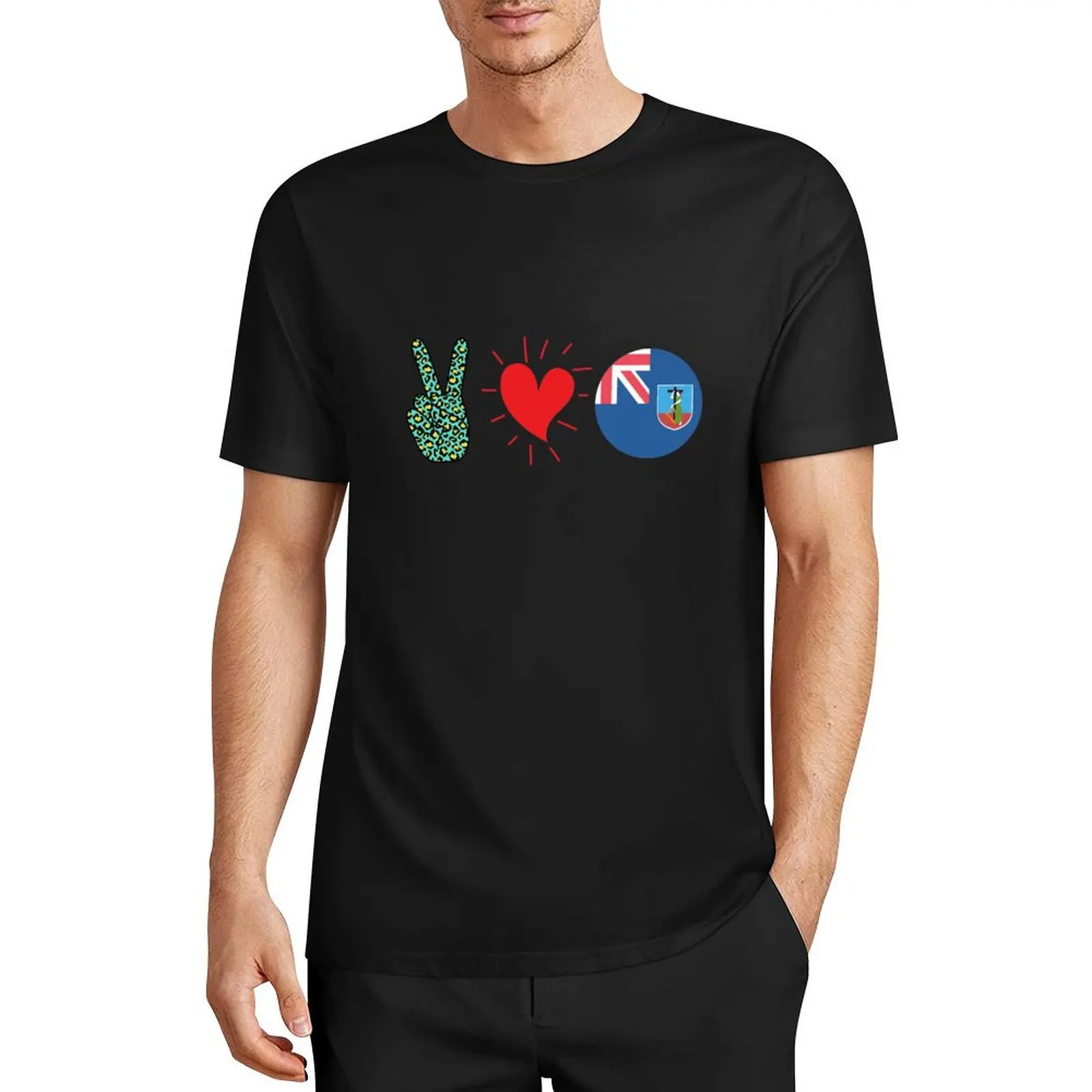 peace love montserrat T-Shirt vintage t shirts animal prinfor boys fruit of the loom mens t shirts