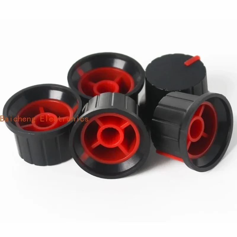 10PCS 24*15mm Potentiometer Knopf Kappe Blume-achse Lautstärkeregler rot für Encoder