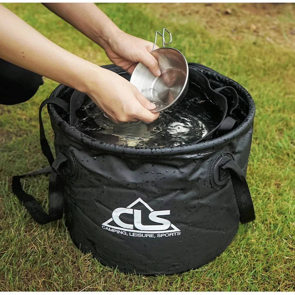 

Складное ведро с ручкой, 30 л, многофункциональное ведро с корзиной для слива воды, для кемпинга, барбекю, рыбалки и мытья на открытом воздухе
