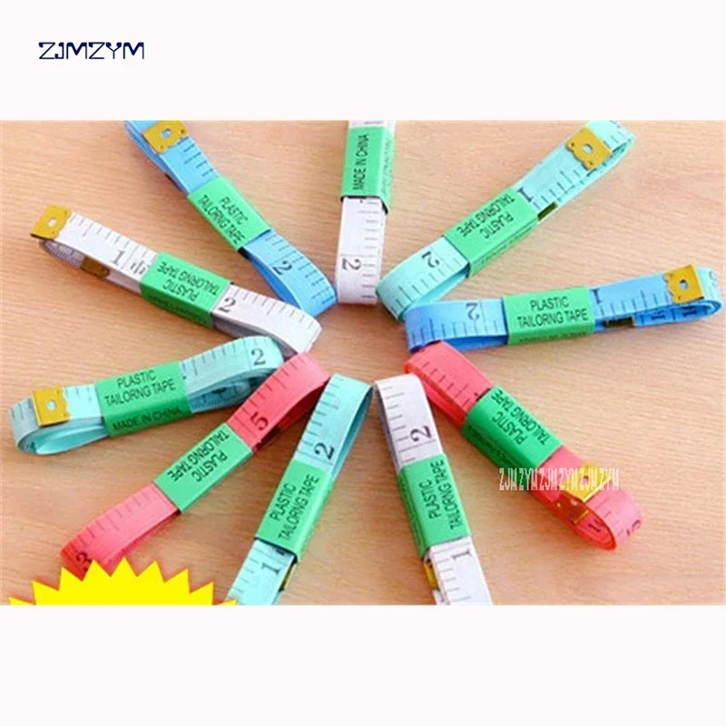 최고의 신체 측정 눈금자 바느질 재단사 테이프 측정 소프트 1.5 m * 1.1 cm 재봉 자 미터 바느질 측정 테이프 무작위 색상