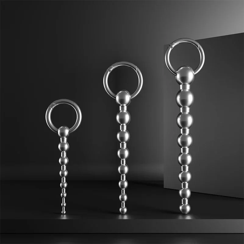 S/M/L 304 Stainless Steel Beaded Urethral Sound Catheter Penis Plug Metal Dilator Horse Eye Stimulation Adult Sex Toys for Men