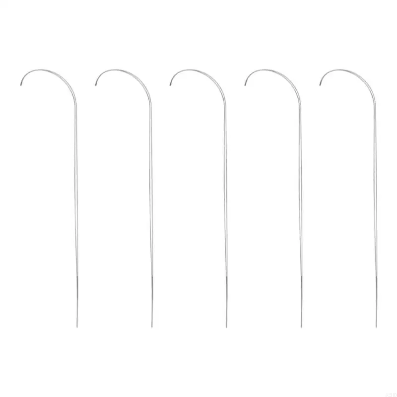 J2HD 5Pieces Curved Beading Needle Kids Craft Project Stainless Steel Stringing Tool