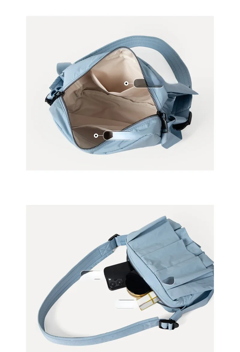 Simple Nylon Shoulder Bags for Women Sweet Canvas Crossbody Bag All Match Spring New Underarm Bag 2024 Сумка Bolsas Mujer