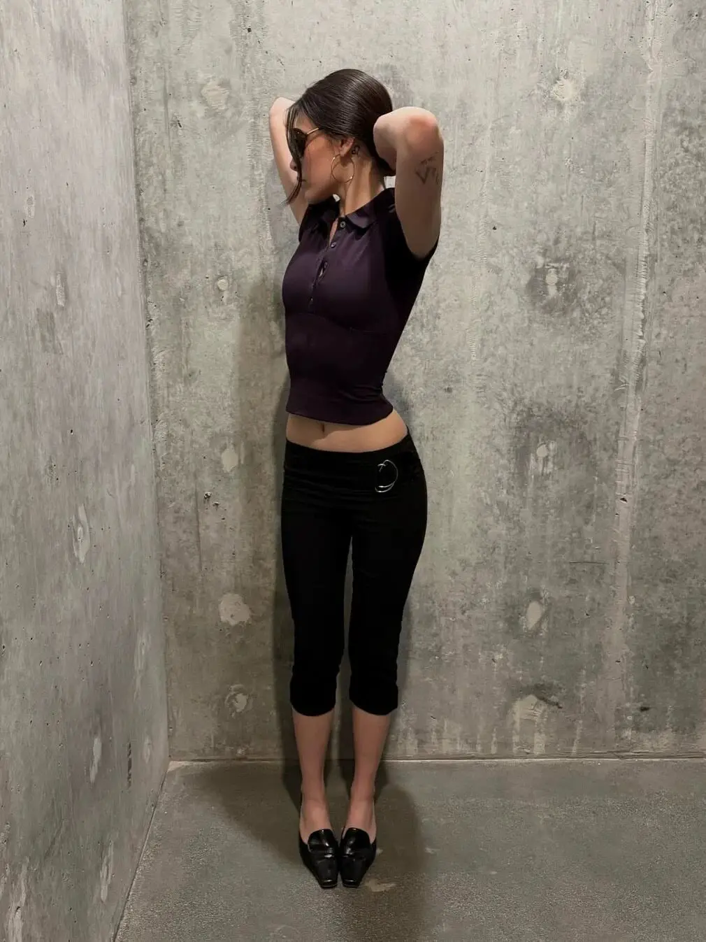 

Tank Short-Sleeve Polo Shirt, Slim-Fit Waist-Cinching Style, Hot Girl Style Short Top, High-Elastic Slim-Fit Waist-Cinching Polo Shirt, Hot Girl Style for Layering or Wearing Alone, Versatile Casual Purple Top