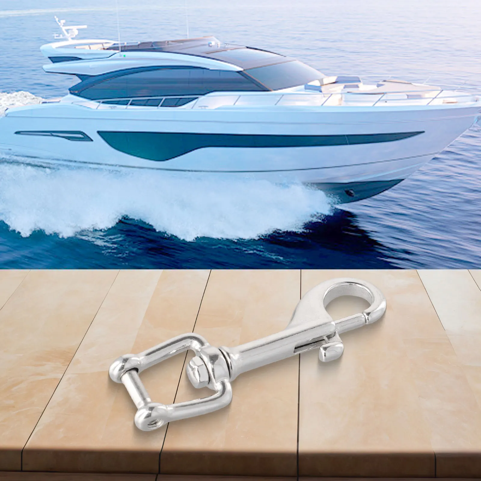 Boating Diving Size1 Length 10cm 3.9inch Stainless Steel Shackle Threaded Shackle Connection 316 Stainless Steel Easy To Install