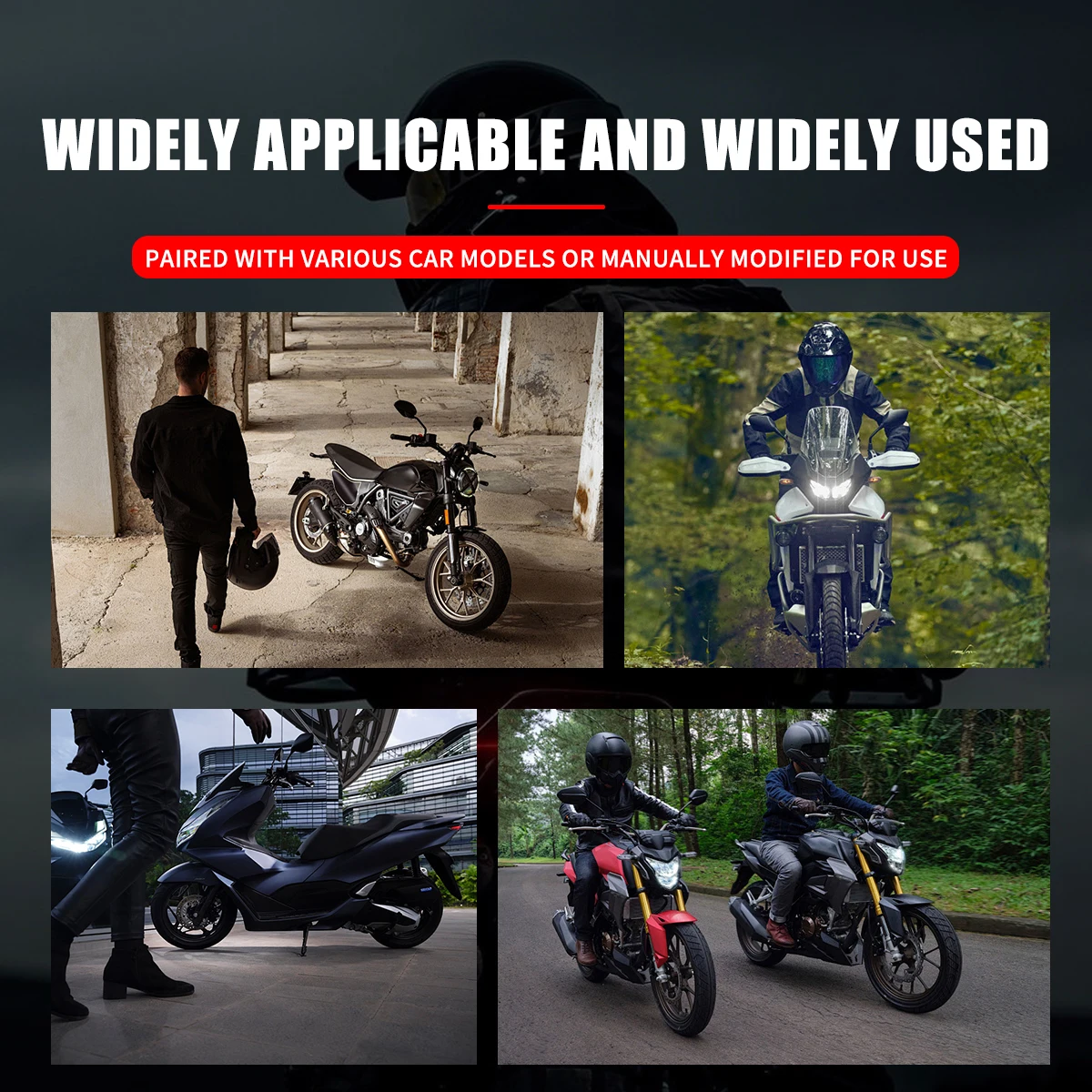 1Pair Motorcycle Hand Guards Wind Shield Protective Cover Handlebar Protection Aluminum Alloy ABS Handguard Accessories view 3
