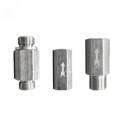 Pneumatic Check Valve Hexagonal Copper Nickel Plated Male Female thread 1/8