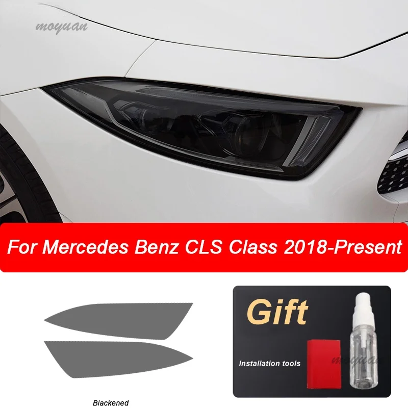 Car Headlight Protective Film Transparent Black TPU Sticker For Mercedes Benz CLS Class W218 C218 C257 CLS350 AMG Accessories