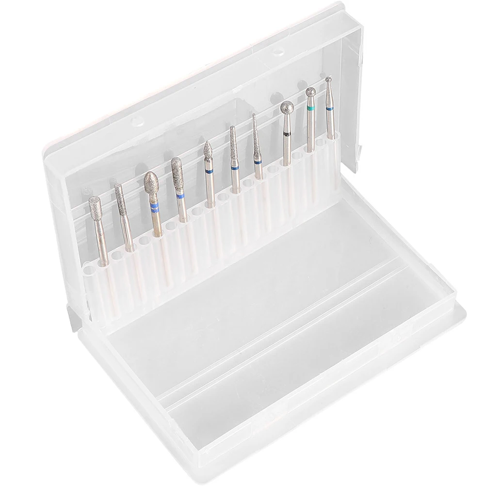 

4 Pcs Nail Drill Bit ganizer Grinding Head Storage Case Manicure Bits Box Durable Practical Salon Home Use Polishing Accessory