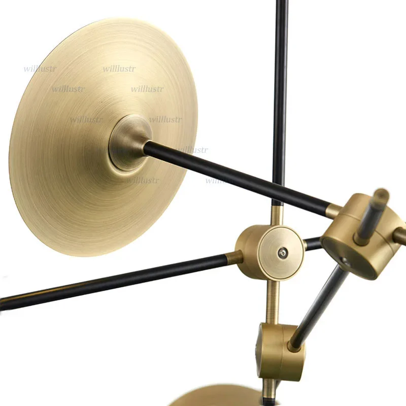 Metal Trumpet Glass Pendant Light Turnable Arm Suspension Lamp Bar Hotel Mall Villa Black Gold Horn Hanging Ceiling Chandelier