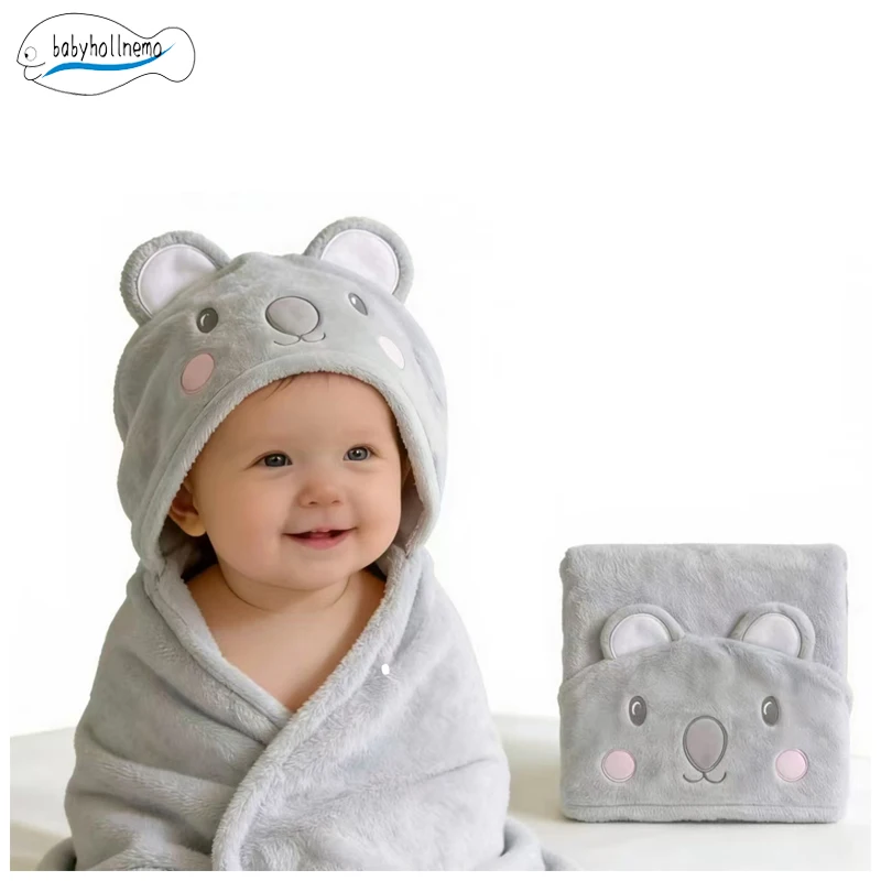 Soft Coral Fleecebaby Bath Blanket Absorbent Quick Dry Towel for Home Bathroom Boys Girls