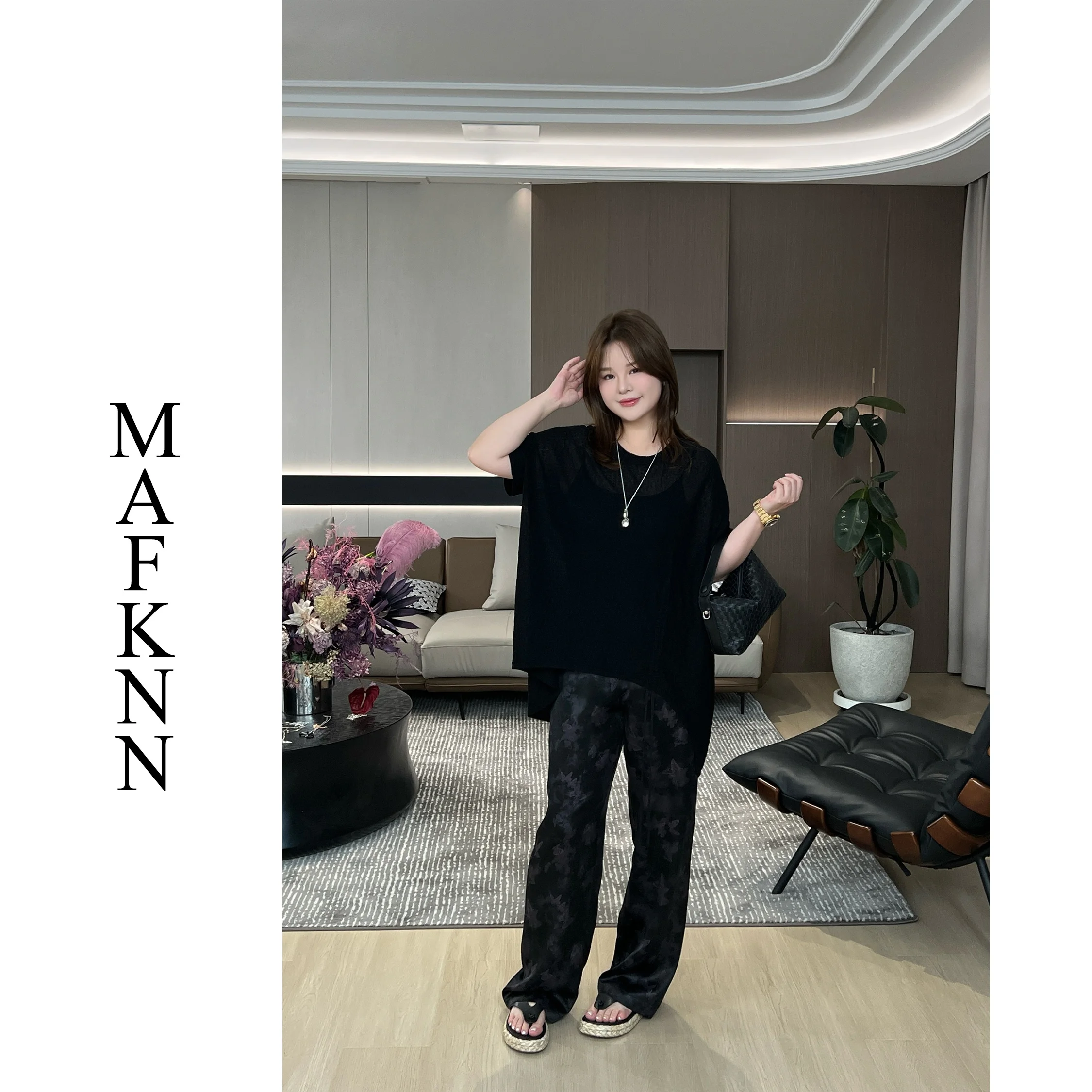 

Брюки женские JiJi Private Label больших размеров, свободного кроя, летние, с принтом, элегантные, модные, больших размеров.