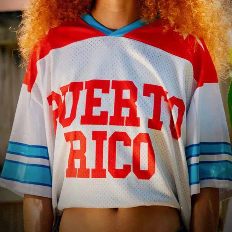Sommer Neuer Retro Amerikanischer Spicy-Girl-Stil Lockeres T-Shirt mit Buchstabendruck Y2K Top Kontrastfarben Street V-Ausschnitt Kurzarm-T-Shirt