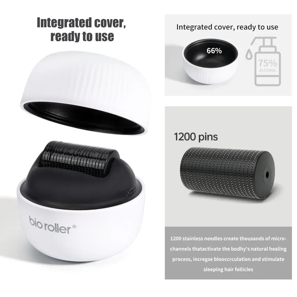 Bio G4 Derma Roller Microneedle 1200pin Rvs Naald voor Anti Acne Littekens Verwijderen Rimpel Fijne Lijn Baard Haargroei