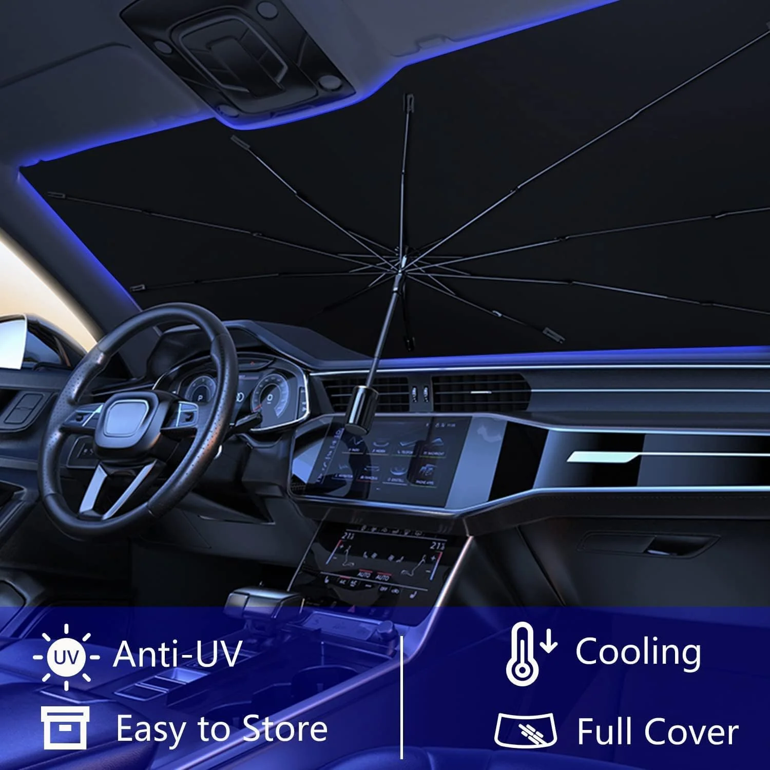 

Новый модернизированный зонт от солнца на лобовое стекло автомобиля, складной автомобильный солнцезащитный козырек на переднее окно для защиты от УФ-лучей и солнца от солнца