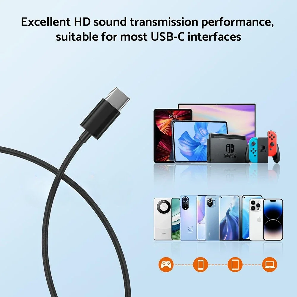 サラウンドインイヤー有線ヘッドフォン HiFi 音楽インナーイヤー型ハンズフリーイヤホン Type-C と 3.5 ミリメートルマイク付き iPhone Samsung Xiaomi 電話用