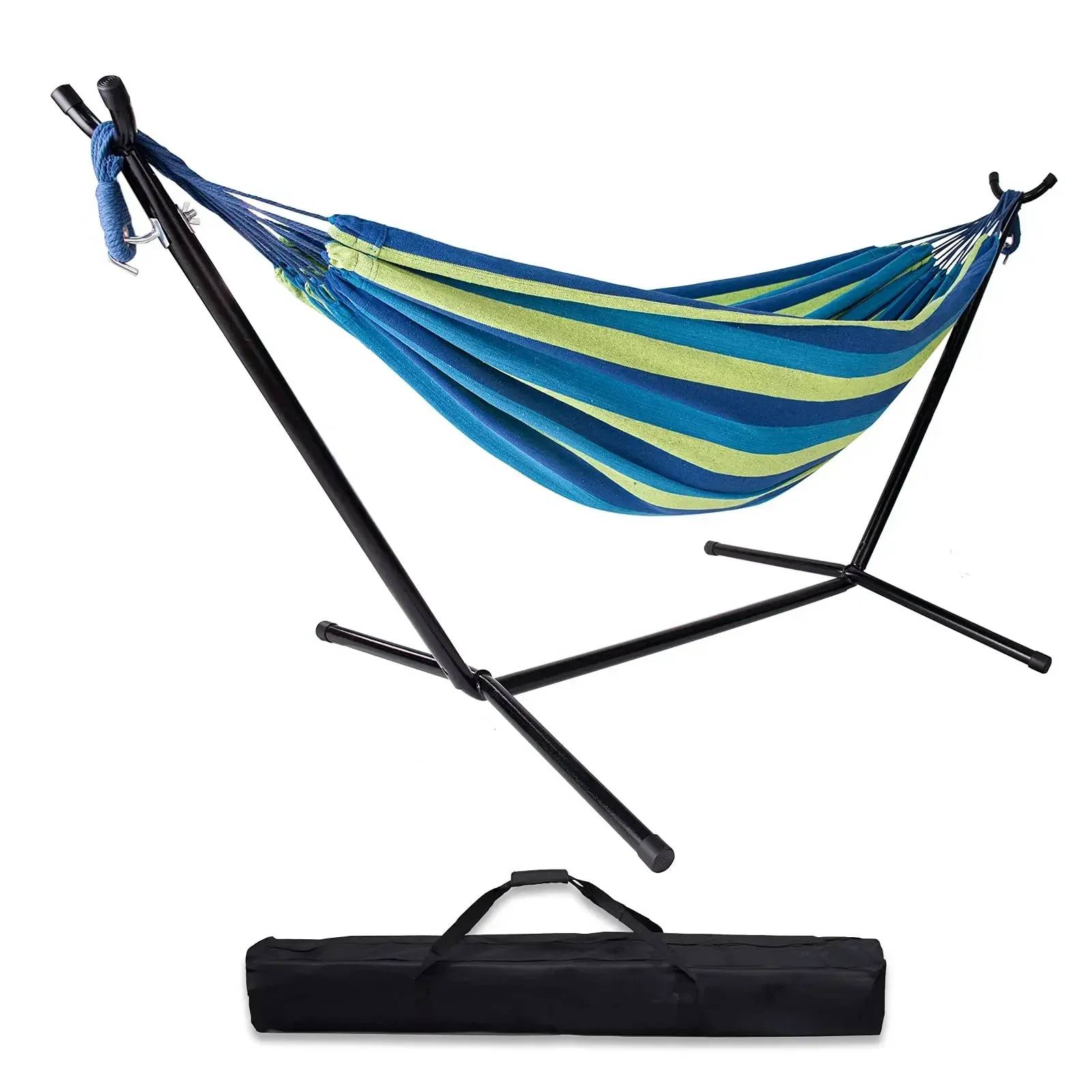 

Big Patio Cotton Hammock With Stand Iron Pipe Folding Hanging Hammock Stand For Park Garden Balcony Hamaca Colgante