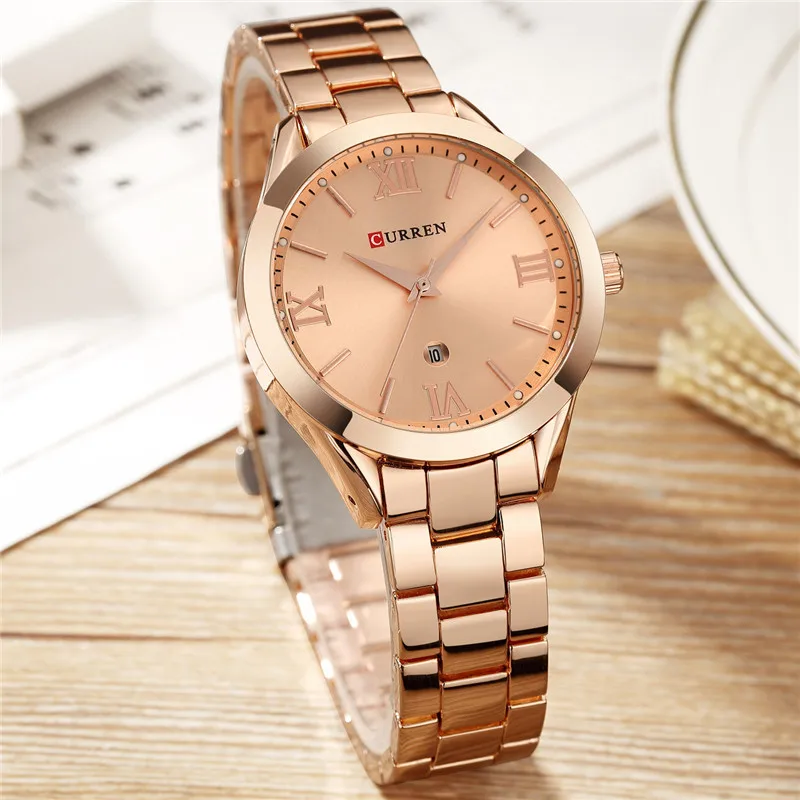 CURREN Watch For Women  Top Brand Luxury Fashion Ladies Watch Silver Stainless Steel Classic Bracelet Female Clock Gift 9007