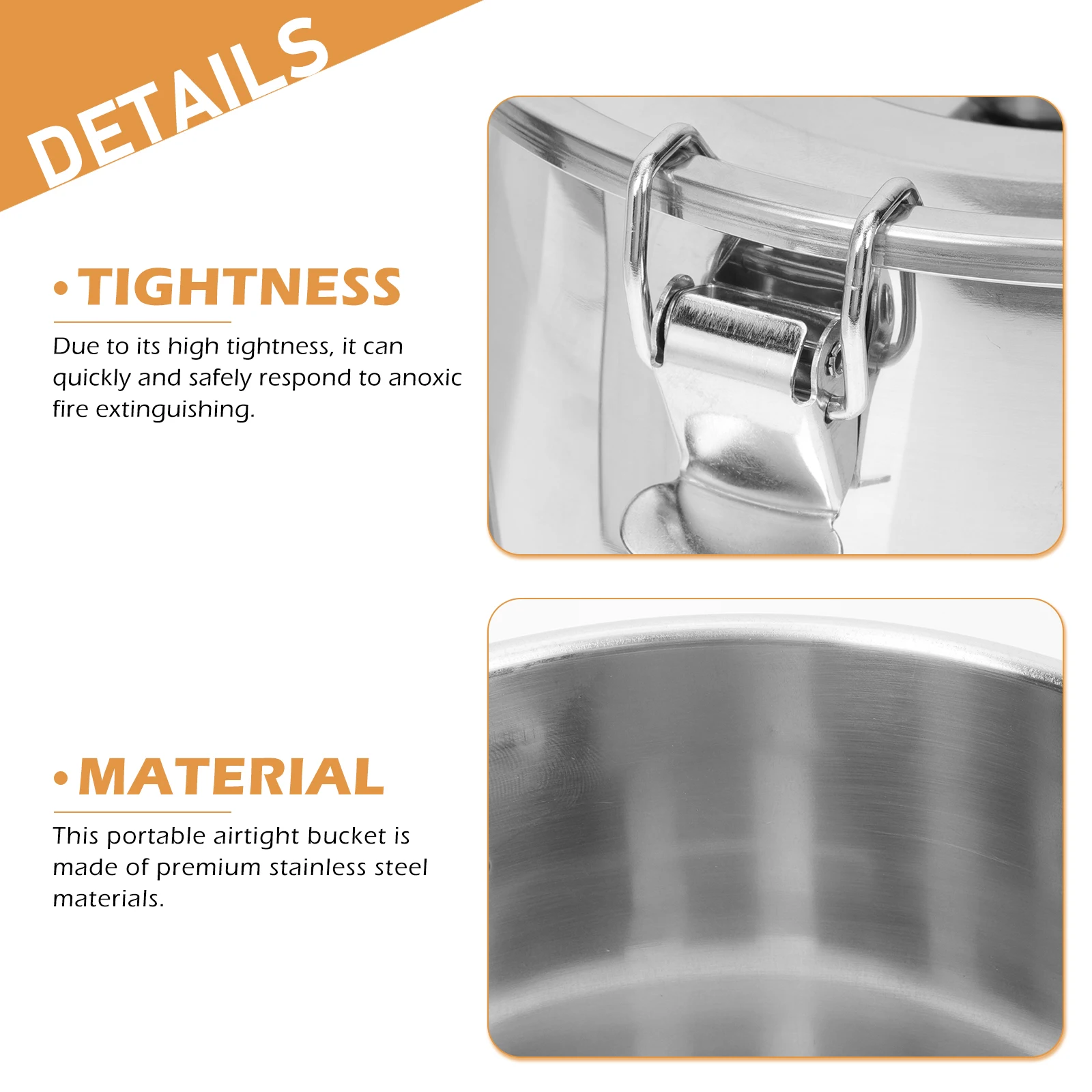 Secchio in Acciaio Inossidabile Premium Ermetico, Design Compatto e Portatile per Barbecue e Campeggio