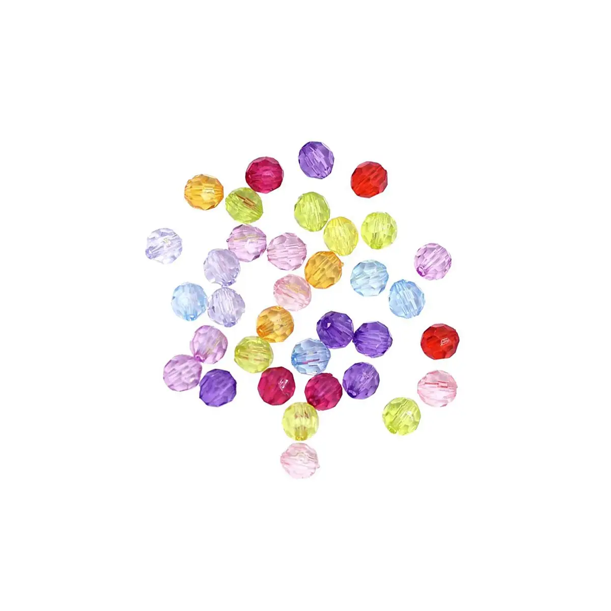 200PCS Multicolor Faceted Acrylic Round Spacer Beads 6mm Handicrafts Decoration DIY Bracelets Earrings Making Accessories
