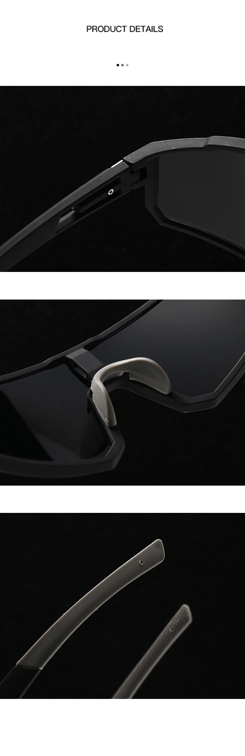 Übergroße Fahrradbrille für Herren, winddicht, farbig beschichtet, Sonnenbrille für Fahrräder, Outdoor-Sport, Motorrad-Sonnenbrille 3258 – Detail 7