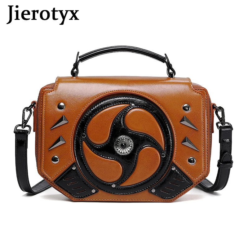 

JIEROTYX Bags for Women Handbags Punk Contrast Color Stitching Women Shoulder Messenger Bag Accessories Vintage Fanny Pack