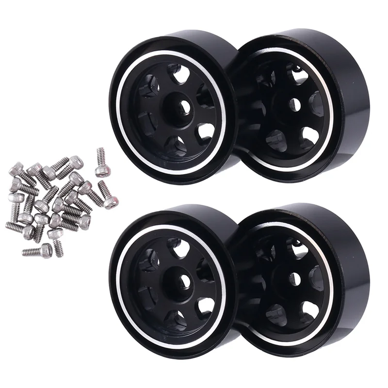 

-A61K 4Pcs 1.0 Inch Metal Beadlock Wheel Rim Wheel Hub For TRX4M 1/18 RC Crawler Car Upgrade Parts Accessories