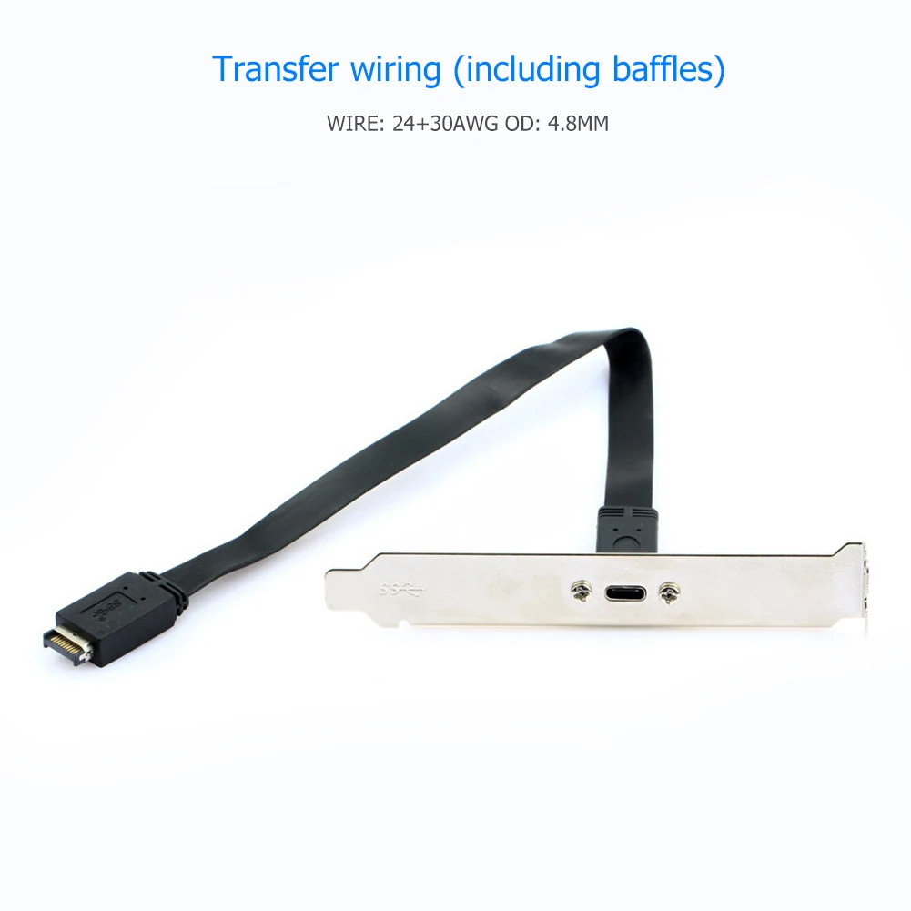 Connectors USB 3.1 Front Panel Header Type E to Type C Motherboard Extension Cable Gen 2 10Gbps Internal Adapter Cable 30cm