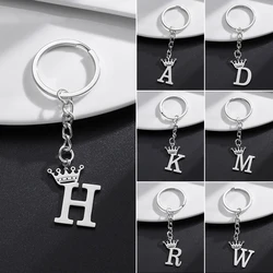 New In Letters Crow Diy Charm Keychains Key Ring For Men Women Stainless Steel Metal Pendant Keyring Handbag Jewelry Couple Gift