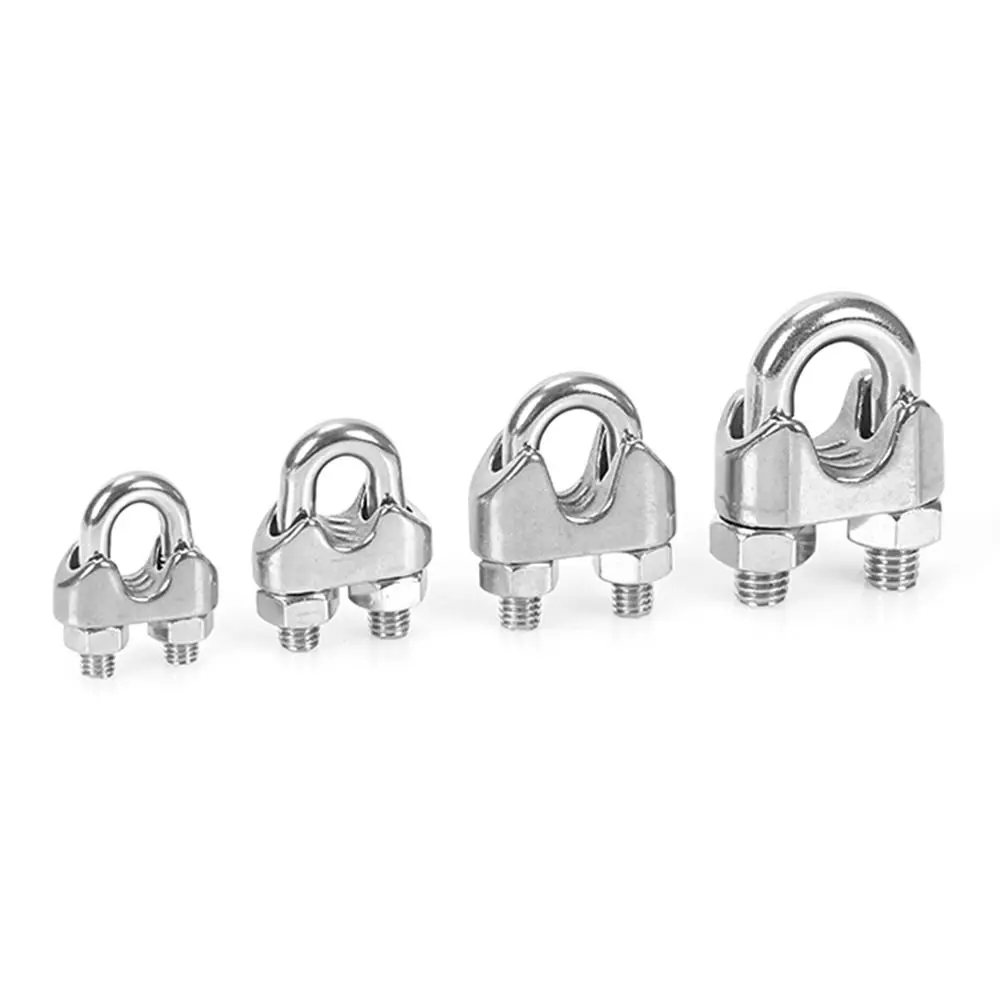 1Pc M2/3/4/5/6/8/10/12/14mm Wire Rope Sleeve 304 Stainless Steel U Type Cable Clip Hardware Fixing Clip Wire Clamp Bolts Rigging