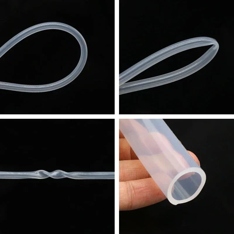 Tuyau flexible en caoutchouc de silicone transparent de qualité alimentaire, tuyau souple pour jardin et aquarium, ID 0.5 ~ 20mm, OD 1 ~ 28mm, 1m ~ 10m