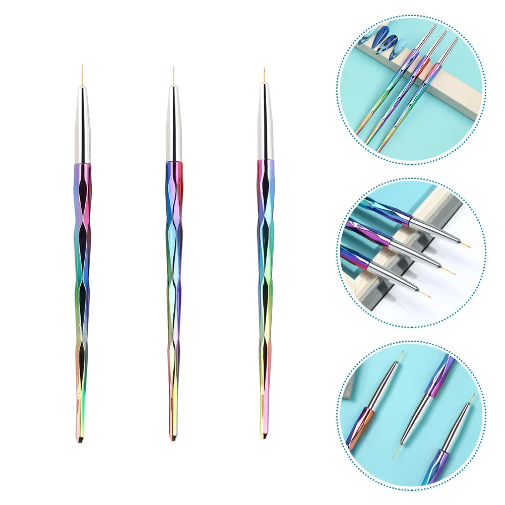 

3 Pcs Pull Pen Professional Nail Manicure Accessory Drawing Painting Abs Practical