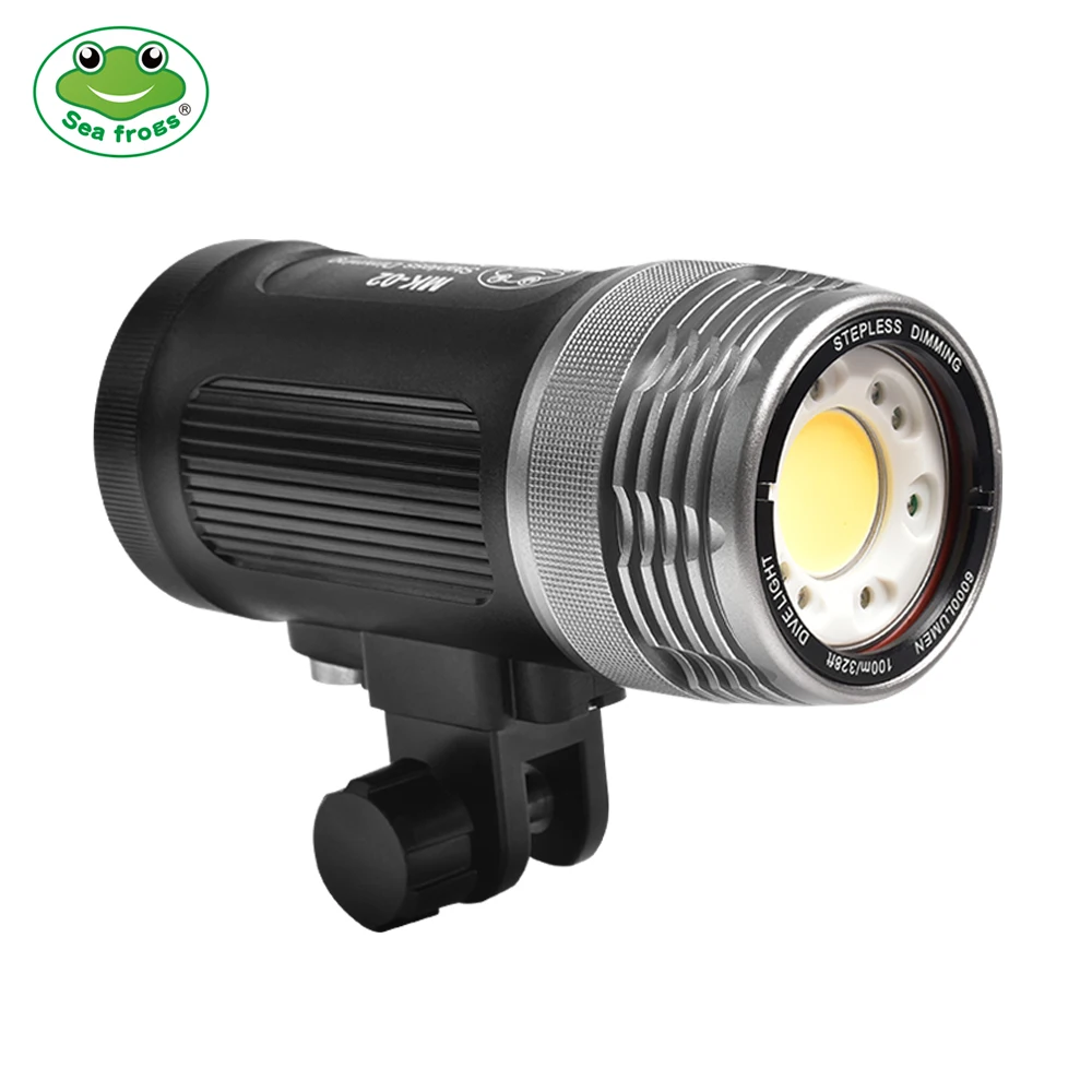 Seafrogs MK-02 Diving Led Flashlights Underwater 100m/325Ft UV Cob Torch 6000 Lumen Powerful Flashlight