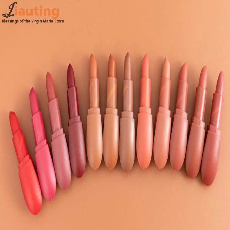 3,6 g 12-Farben-Mattlippenstift, samtige Lippenfarbe, glattes, wasserfestes, langanhaltendes Farb-Lippen-Make-up