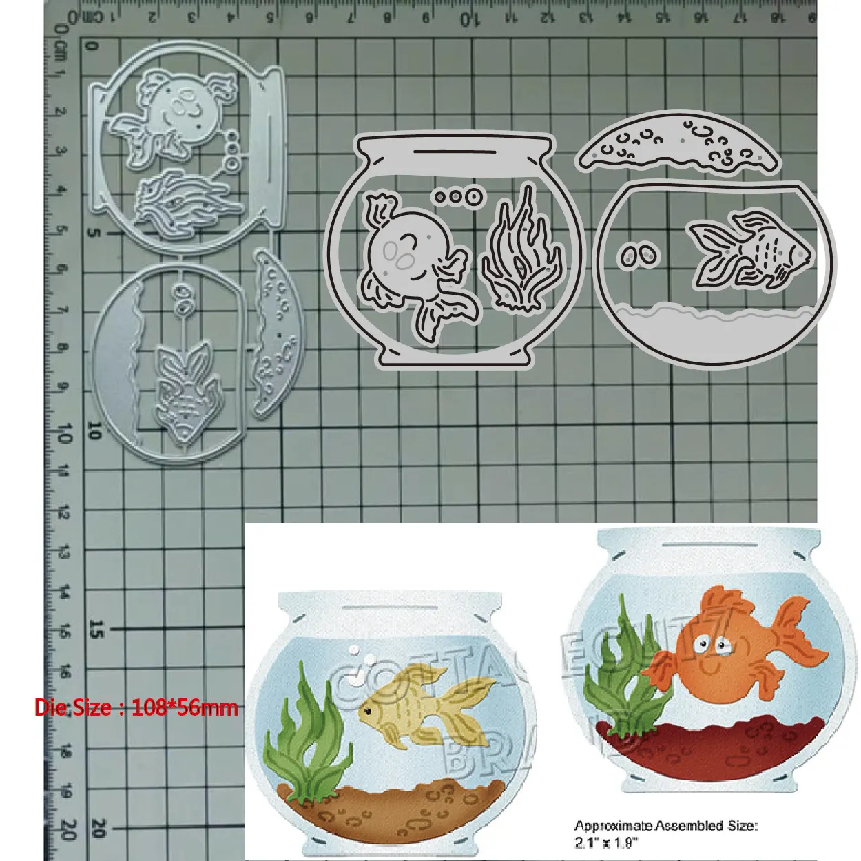 2023 New Metal Cutting Dies goldfish bowl Decoration DIY Scrapbook Paper Craft Knife Mould Blade Punch Stencils Dies