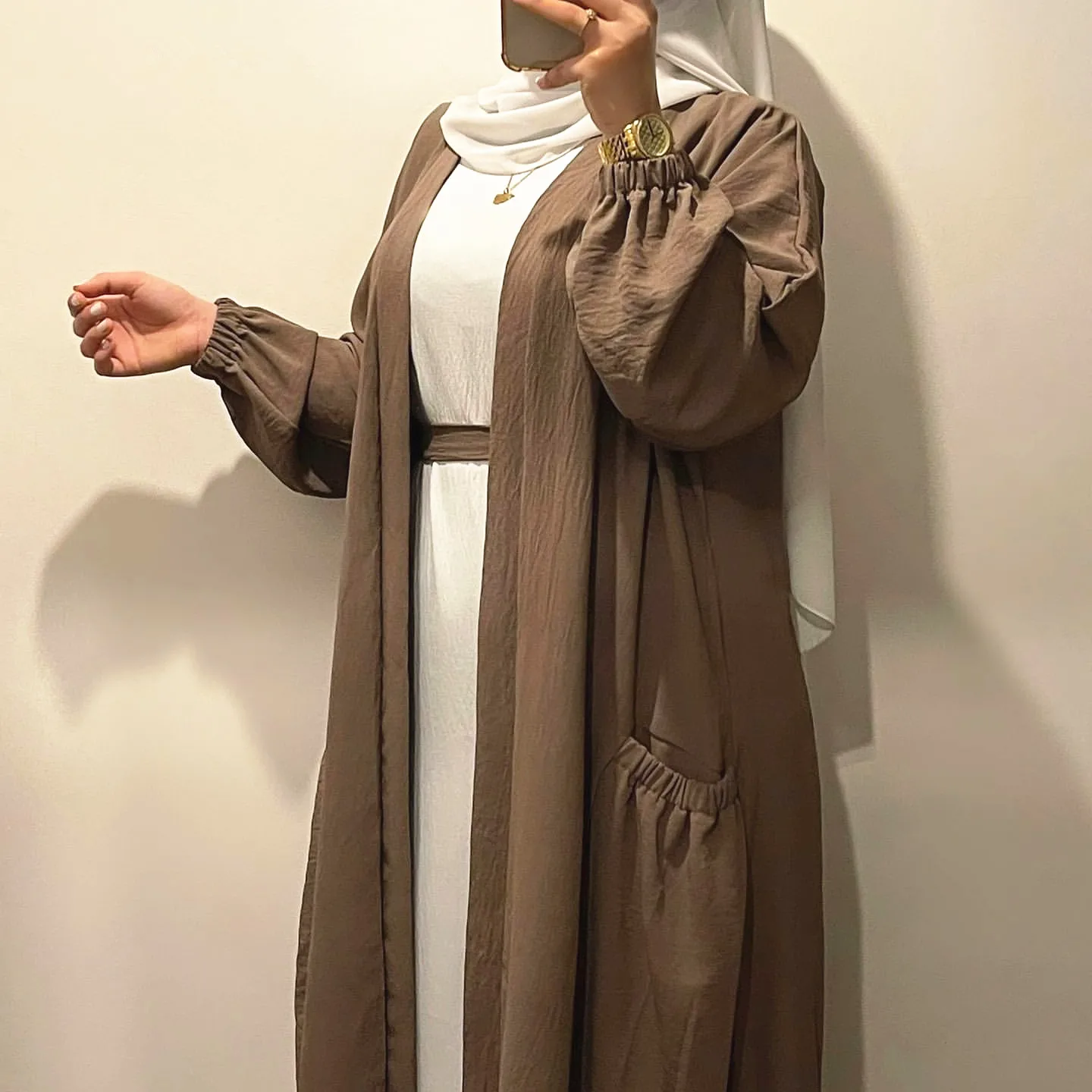 Modest Abaya Dubai Turkey Kaftan Women Muslim Cardigan Ramadan Kimono Open Abayas Islamic Jalabiya Eid Party Gown Prayer Caftan