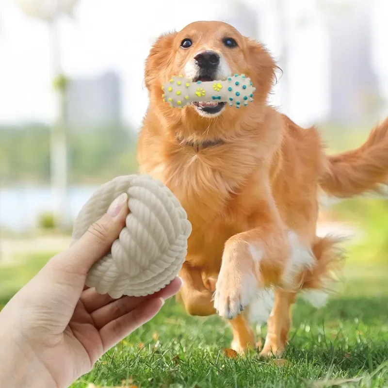 Pet Toy for Dogs Bone Thunder Ball Shape Dog Toys Interaction Vocalizable Puppy Toys Molar Pets Dogs Accessories Supplies