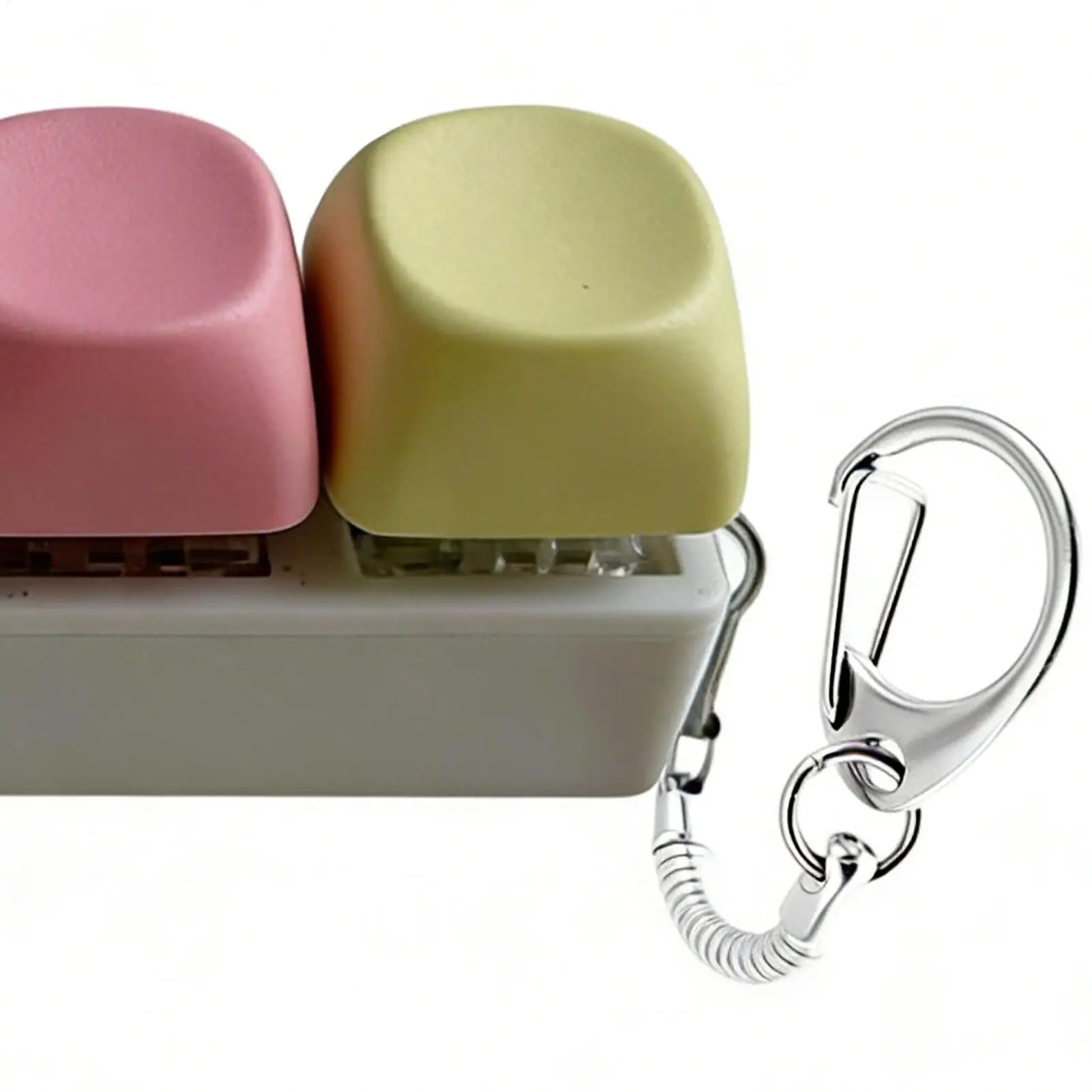 4-toetsen knop Keycap Fidget sleutelhanger toetsenbord Clicker speelgoed toetsenbord kubus speelgoed voor volwassen geschenken om de pastijd te verlichten