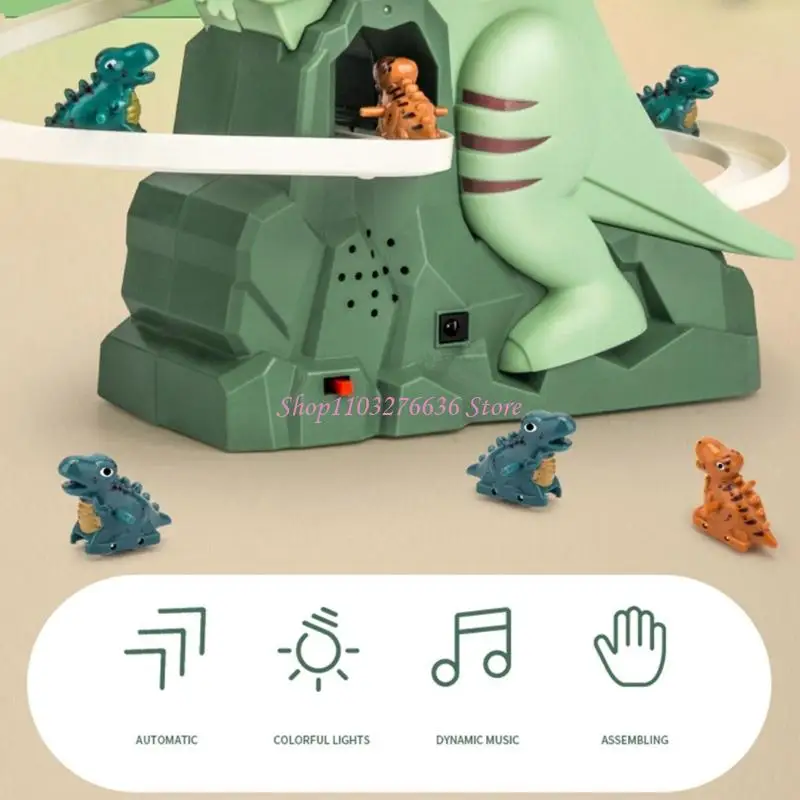 R6FD Creative Dinosaur Racing Track Toy Toy Toddler Fine Motor Marks Development