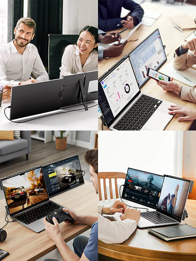 Dopesplay 15,6 Zoll tragbarer Monitor FHD 1080P IPS Zweiter Bildschirm Erweiterungsbildschirm Plug&Play für PC Laptops MAC Arbeits- und Reisemonitore 13-17